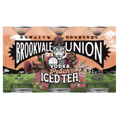 Brookvale Union Vodka Peach Iced Tea Can 330mL Pack 6 | Liquorland