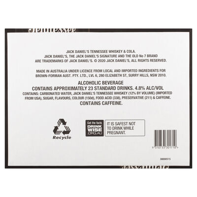 Jack Daniels Cola Tallie Can 500mL Pack 12 | Liquorland
