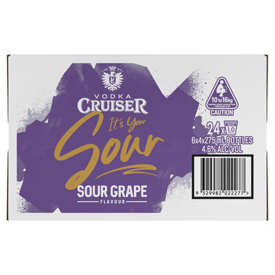 Vodka Cruiser Sour Grape 275mL Carton 24 | Liquorland