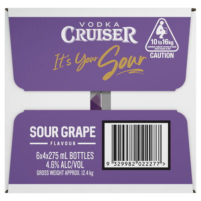 Vodka Cruiser Sour Grape 275mL Carton 24 | Liquorland