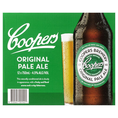 Coopers Original Pale Ale Bottle 750mL Carton 12 | Liquorland