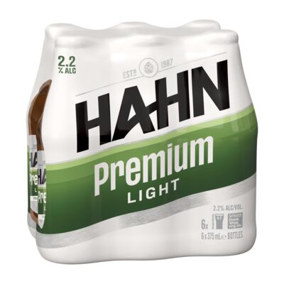 Hahn Premium Light Bottle 375mL Pack 6 | Liquorland