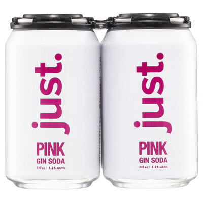 Just Pink Gin Soda 330mL Pack 4 | Liquorland