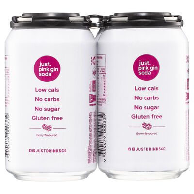 Just Pink Gin Soda 330mL Pack 4 | Liquorland