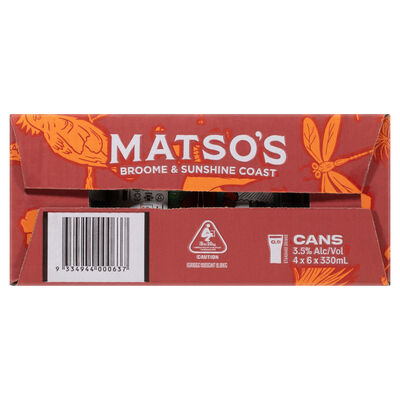Matso S Ginger Beer Can 330mL Carton 24 | undefined