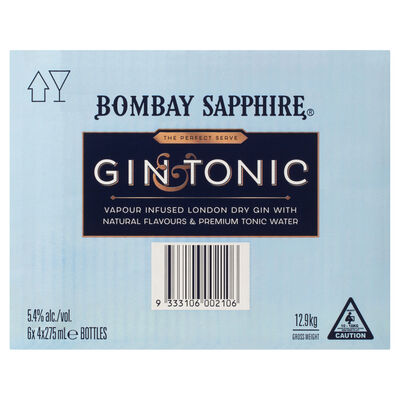 Bombay Sapphire Gin Tonic 275mL Carton 24 | Liquorland