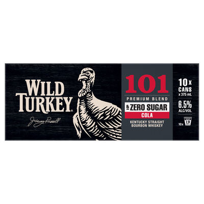 Wild Turkey Cola 101 Zero Sugar Cans 375mL 10pk Pack 10 | Liquorland