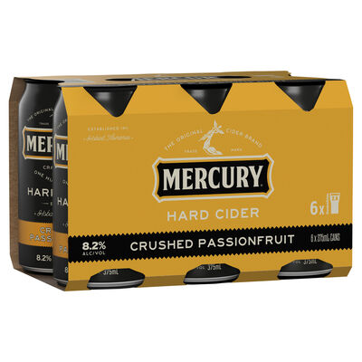 Mercury Crushed Passionfruit Cider Cans 375mL Pack 6 | Liquorland