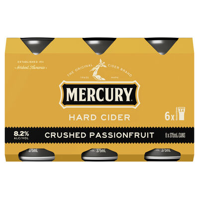 Mercury Crushed Passionfruit Cider Cans 375mL Pack 6 | Liquorland