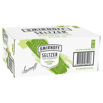 Smirnoff Seltzer Lime Can 250mL Carton 24 | Liquorland