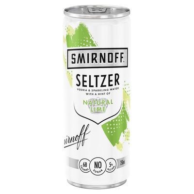 Smirnoff Seltzer Lime Can 250mL Each | Liquorland