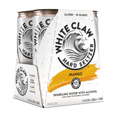 White Claw Hard Seltzer Mango 330mL Pack 4 | Liquorland