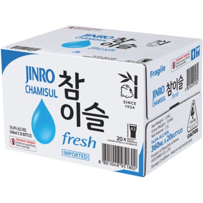 Jinro Chamisul Soju Bottle 360mL Each | Liquorland