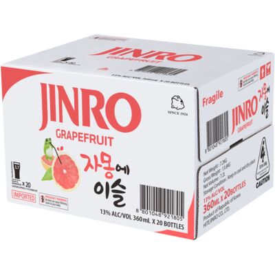 Jinro Grapefruit Soju Bottle 360mL Each | Liquorland