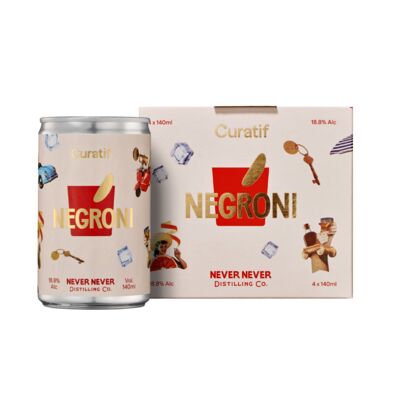 Curatif Never Never Distilling Negroni 140mL Pack 4 | Liquorland