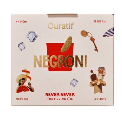 Curatif Never Never Distilling Negroni 140mL Pack 4 | Liquorland