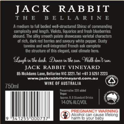 Jack Rabbit Vineyard Shiraz 750mL Each | Liquorland