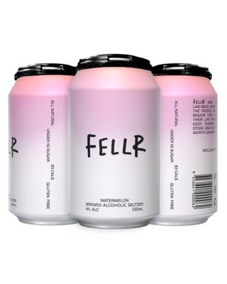 Fellr Watermelon Brewed Alcoholic Seltzer Can 330mL Pack 4 | Liquorland