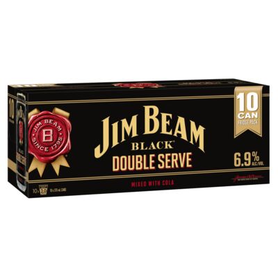 Jim Beam Black Double Serve 6 9 Can 375mL 10pk Pack 10 | Liquorland