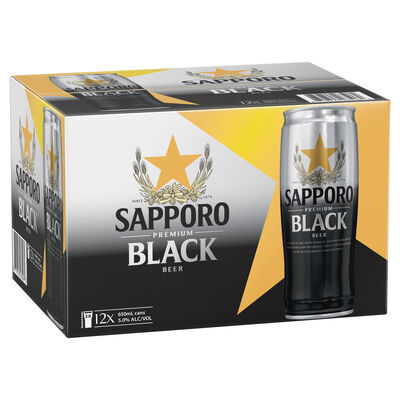 Sapporo Black Can 650mL Carton 12 | undefined