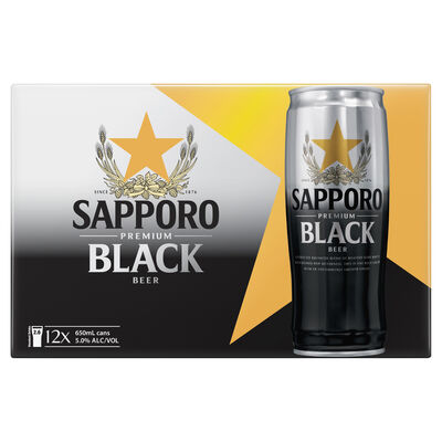 Sapporo Black Can 650mL Carton 12 | undefined