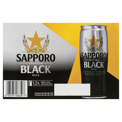 Sapporo Black Can 650mL Carton 12 | undefined