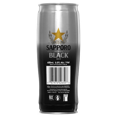 Sapporo Black Can 650mL Each | Liquorland