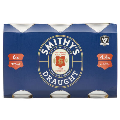Smithy S Draught Can 375mL Pack 6 | Liquorland