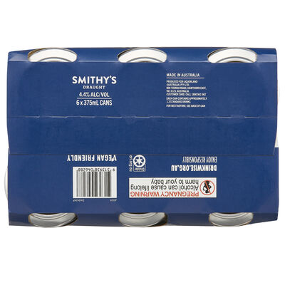 Smithy S Draught Can 375mL Pack 6 | Liquorland