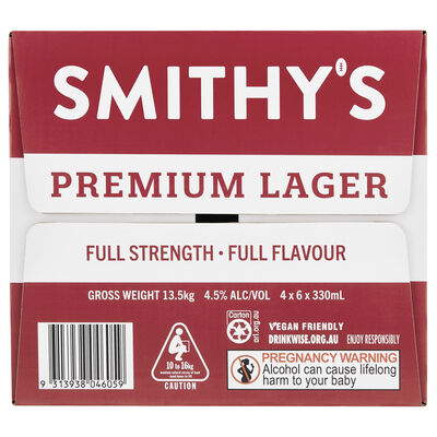 Smithy S Premium Lager Bottle 330mL Carton 24 | undefined