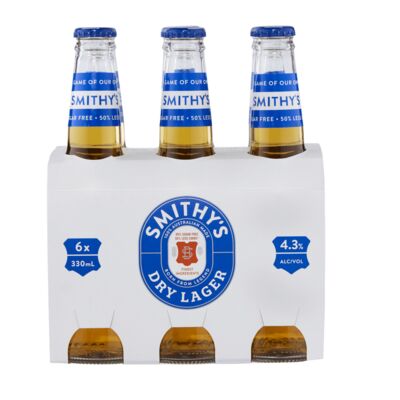 Smithy S Dry Lager Bottle 330mL Pack 6 | Liquorland