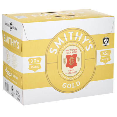 Smithy S Gold Block Can 375mL Pack 30 | Liquorland