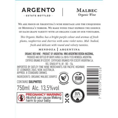Argento Classic Malbec 750mL Each | undefined