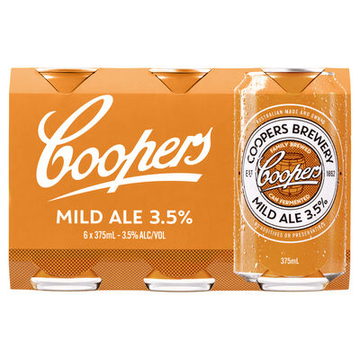 Coopers Mild Ale Can 375mL Pack 6 | Liquorland