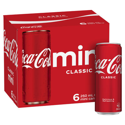Coca Cola Classic Soft Drink Can 250mL Pack 6 | Liquorland