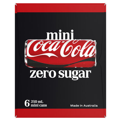 Coca Cola Zero Sugar Soft Drink Can 250mL Pack 6 | Liquorland