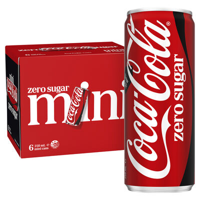 Coca Cola Zero Sugar Soft Drink Can 250mL Pack 6 | Liquorland