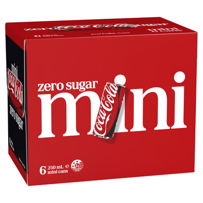 Coca Cola Zero Sugar Soft Drink Can 250mL Pack 6 | Liquorland