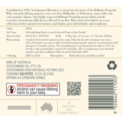 Scotchmans Hill Pinot Gris 750mL Each | Liquorland