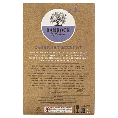 Banrock Station Cabernet Merlot Cask 2l Each | Liquorland