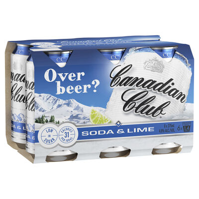 Canadian Club Soda Lime Can 375mL Pack 6 | Liquorland