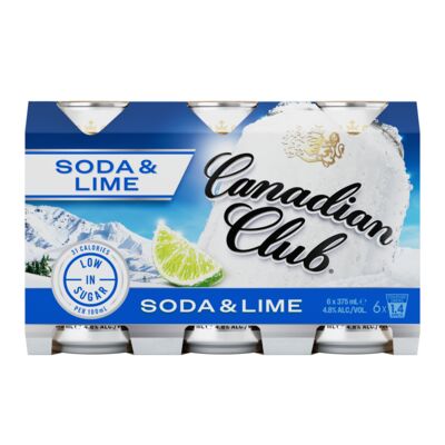 Canadian Club Soda Lime Can 375mL Pack 6 | Liquorland