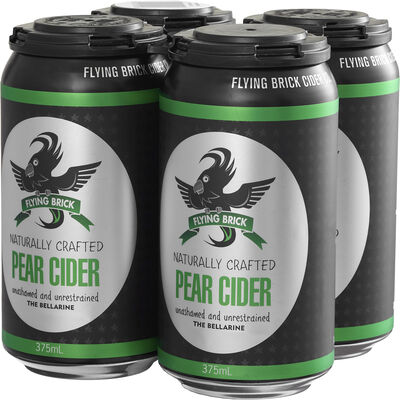 Flying Brick Pear Cider Can 375mL Pack 4 | Liquorland