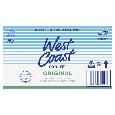 West Coast Cooler Bottles 250mL Carton 24 | Liquorland