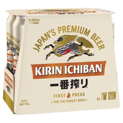 Kirin Ichiban Can 500mL Pack 6 | Liquorland