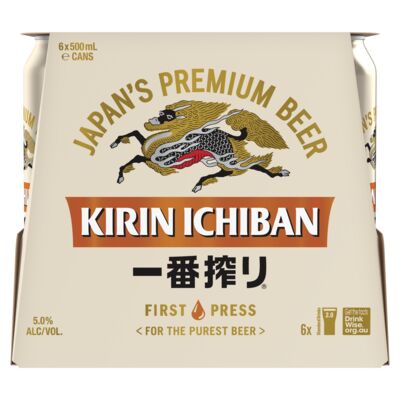 Kirin Ichiban Can 500mL Pack 6 | Liquorland
