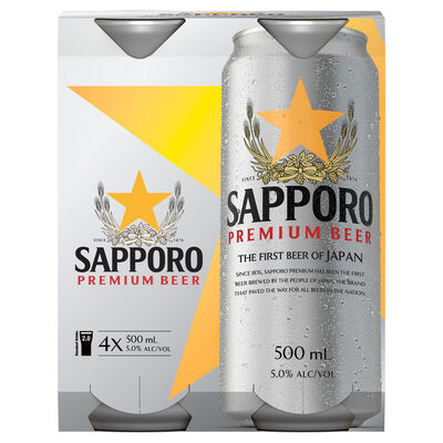 Sapporo Can 500mL Pack 4 | Liquorland