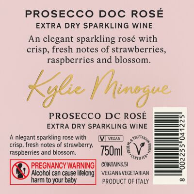 Kylie Minogue Signature Prosecco Rose 750mL Each | Liquorland