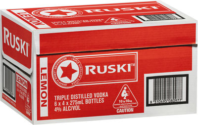 Ruski Lemon Bottle 275mL Carton 24 | Liquorland