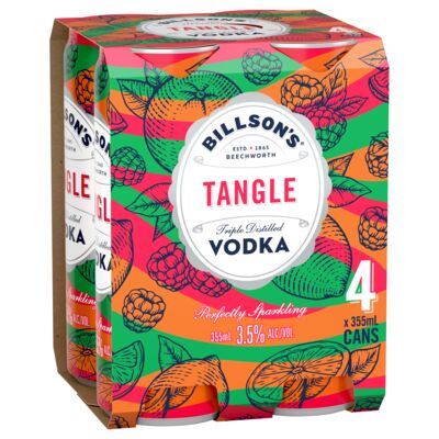 Billson S Tangle Vodka Mixed Drink Can 355mL Pack 4 | Liquorland